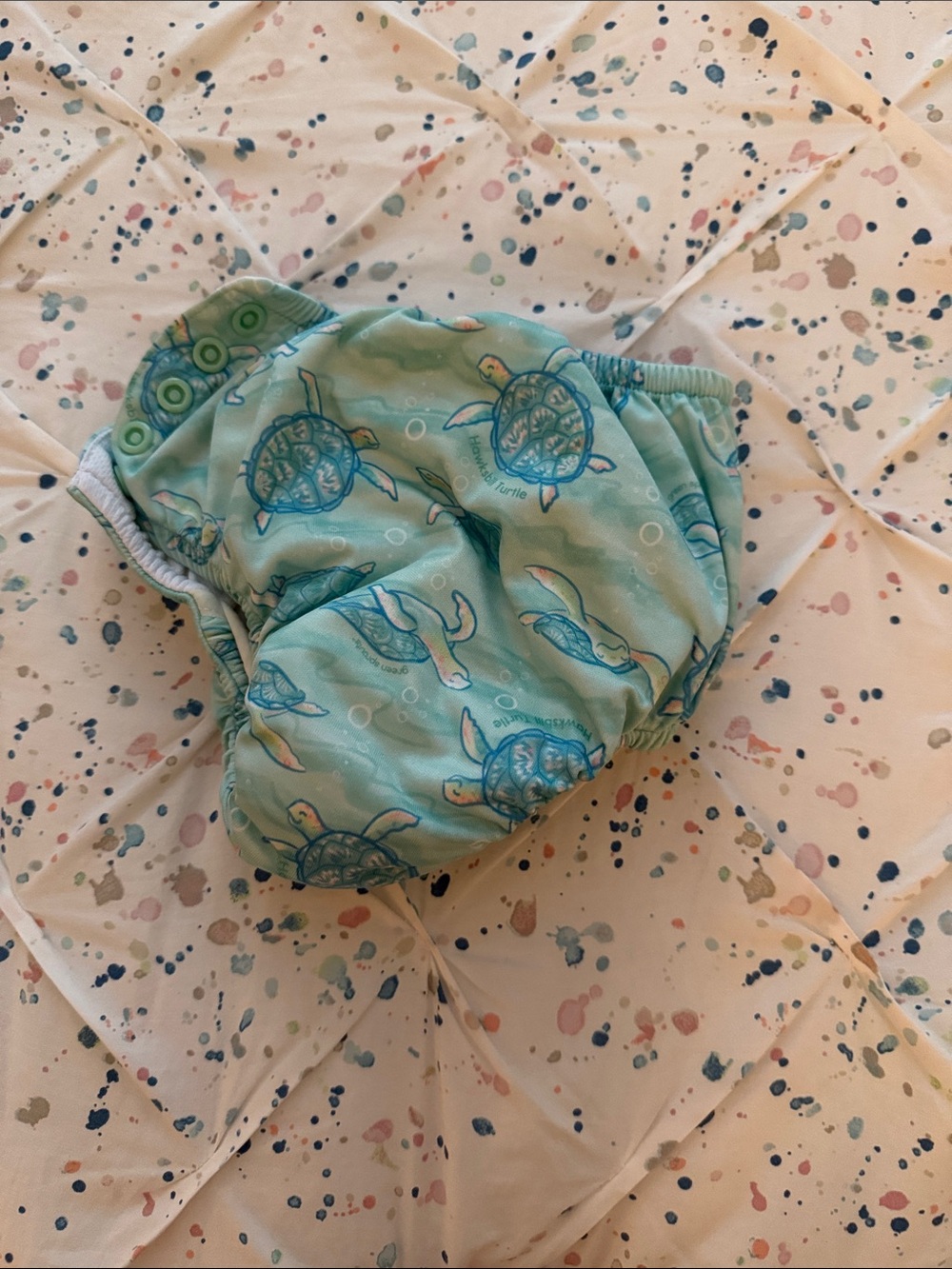 Reusable Kids Diaper Cover - Aqua Turtle Print